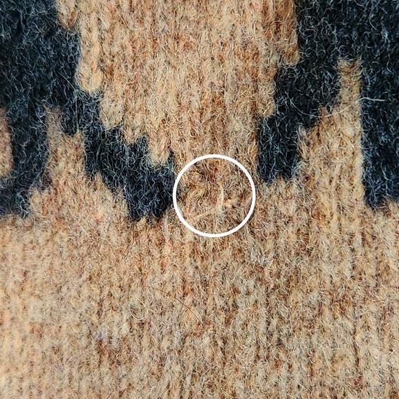 Antoni & Alison Merino Wool Sweater Women M/L Beige Striped Bird Knit Pullover - Picture 7 of 8